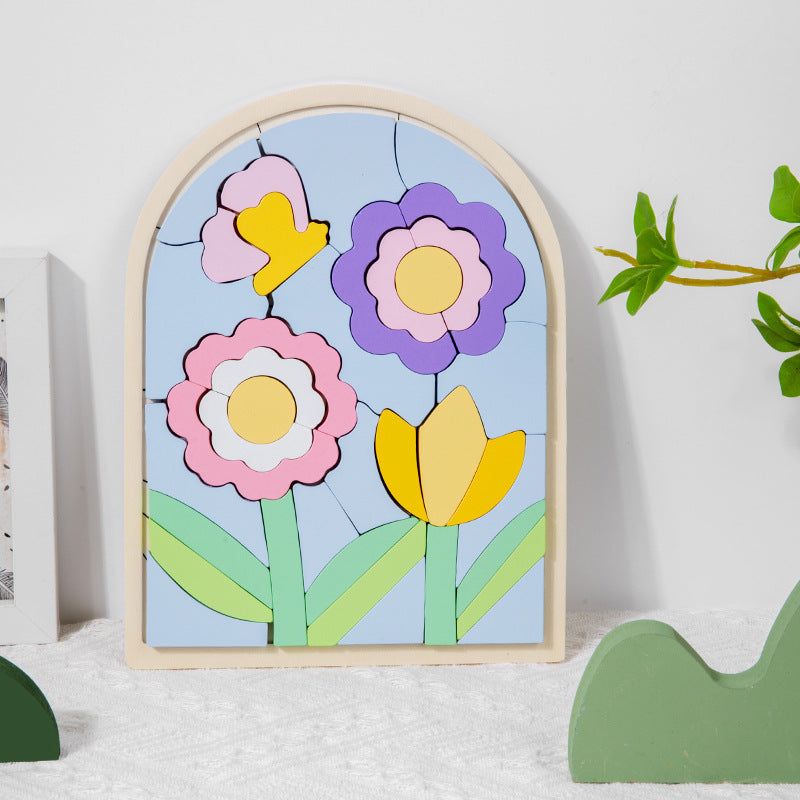 Wooden Cartoon 3D Animal Puzzle