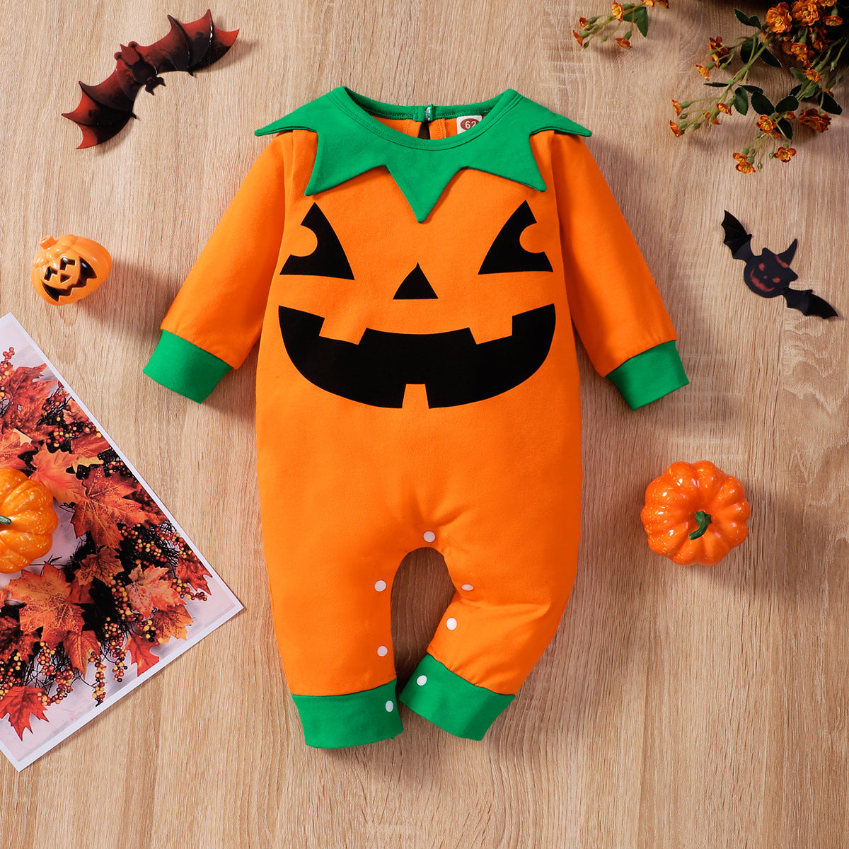 Halloween Long Sleeve Pumpkin One Piece