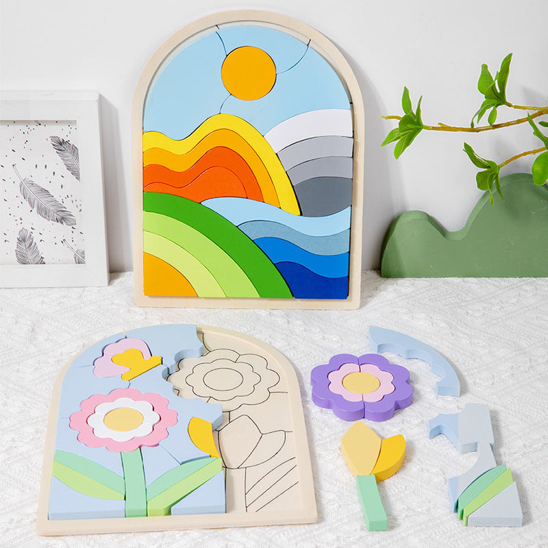 Wooden Cartoon 3D Animal Puzzle