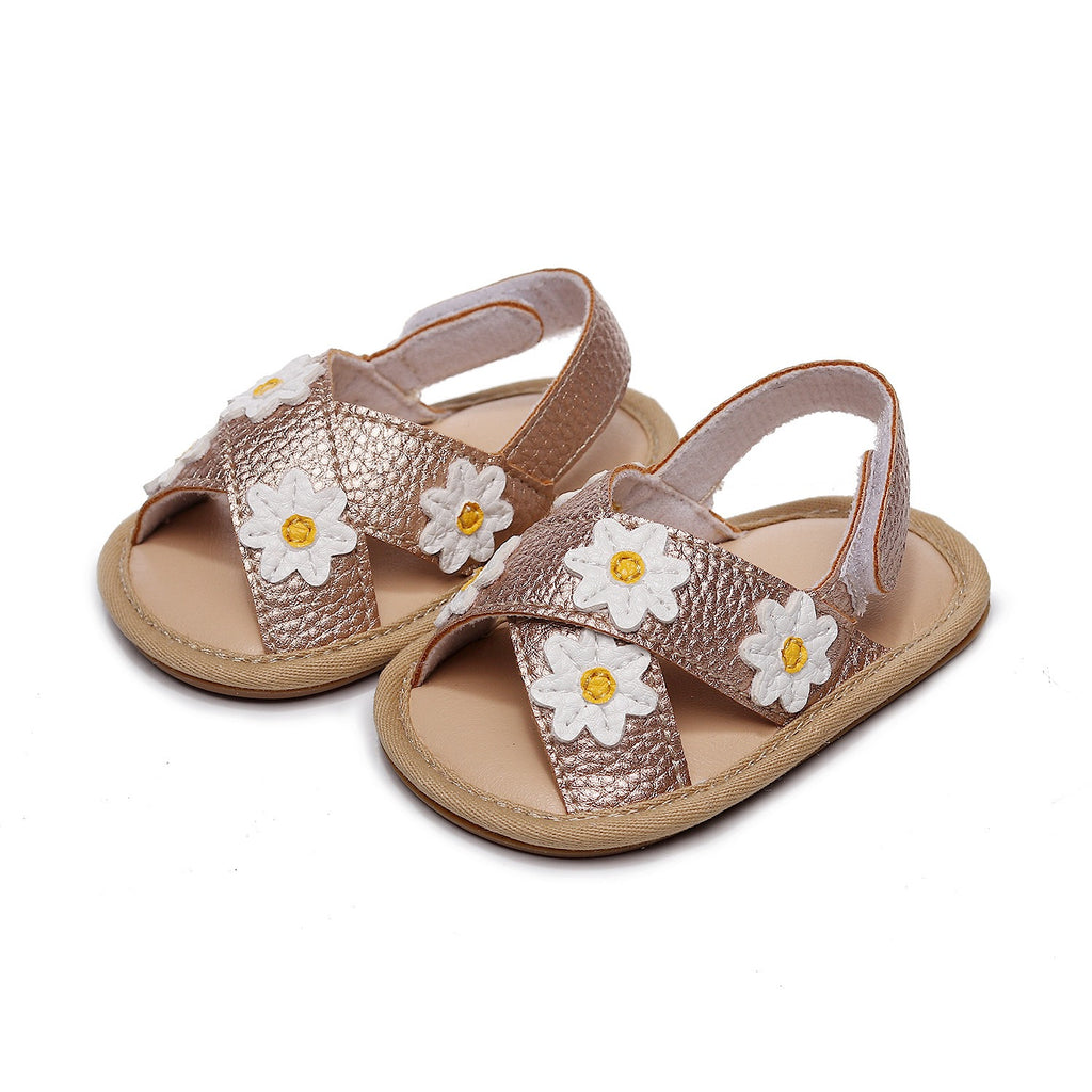Cross Strap Flower Sandals