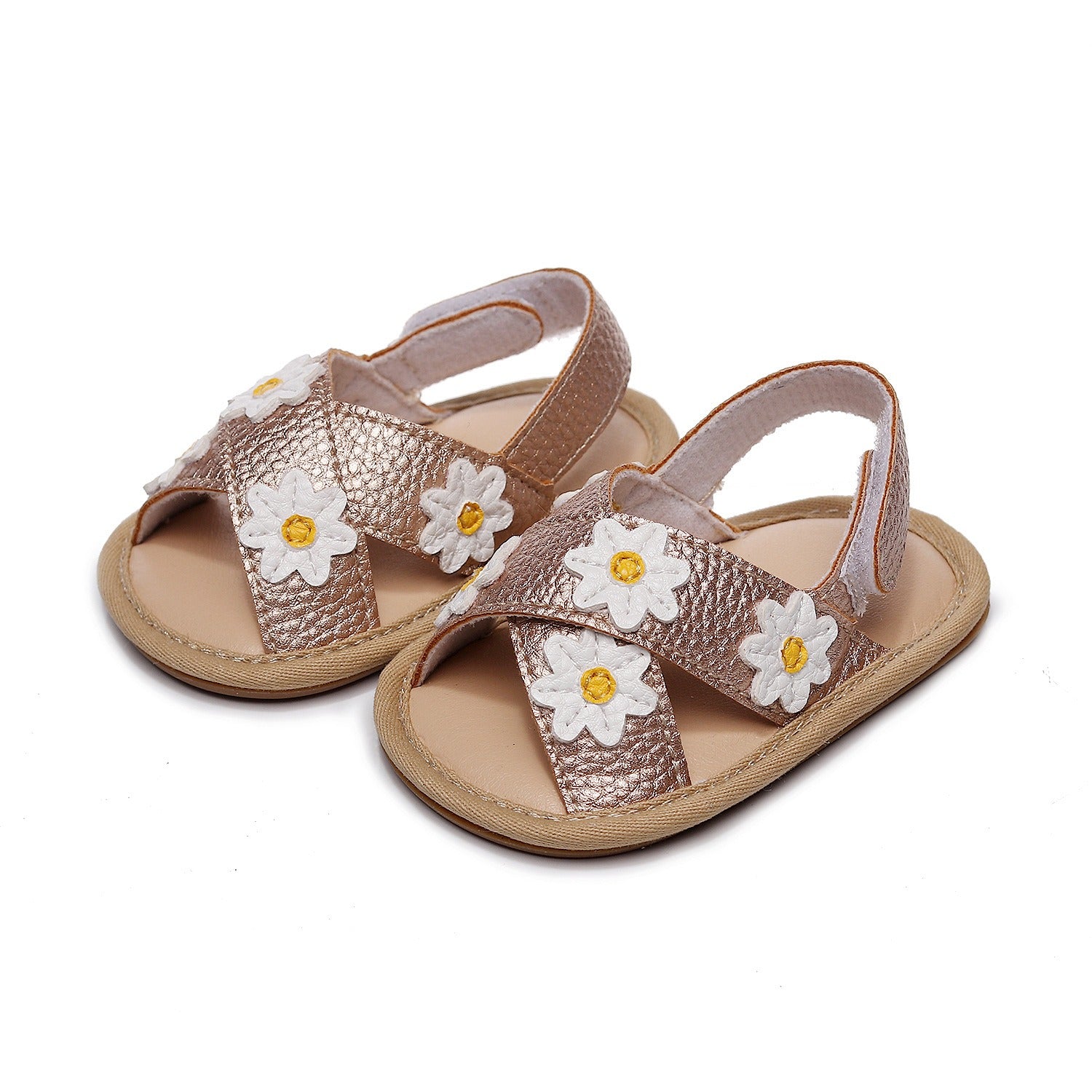 Cross Strap Flower Sandals