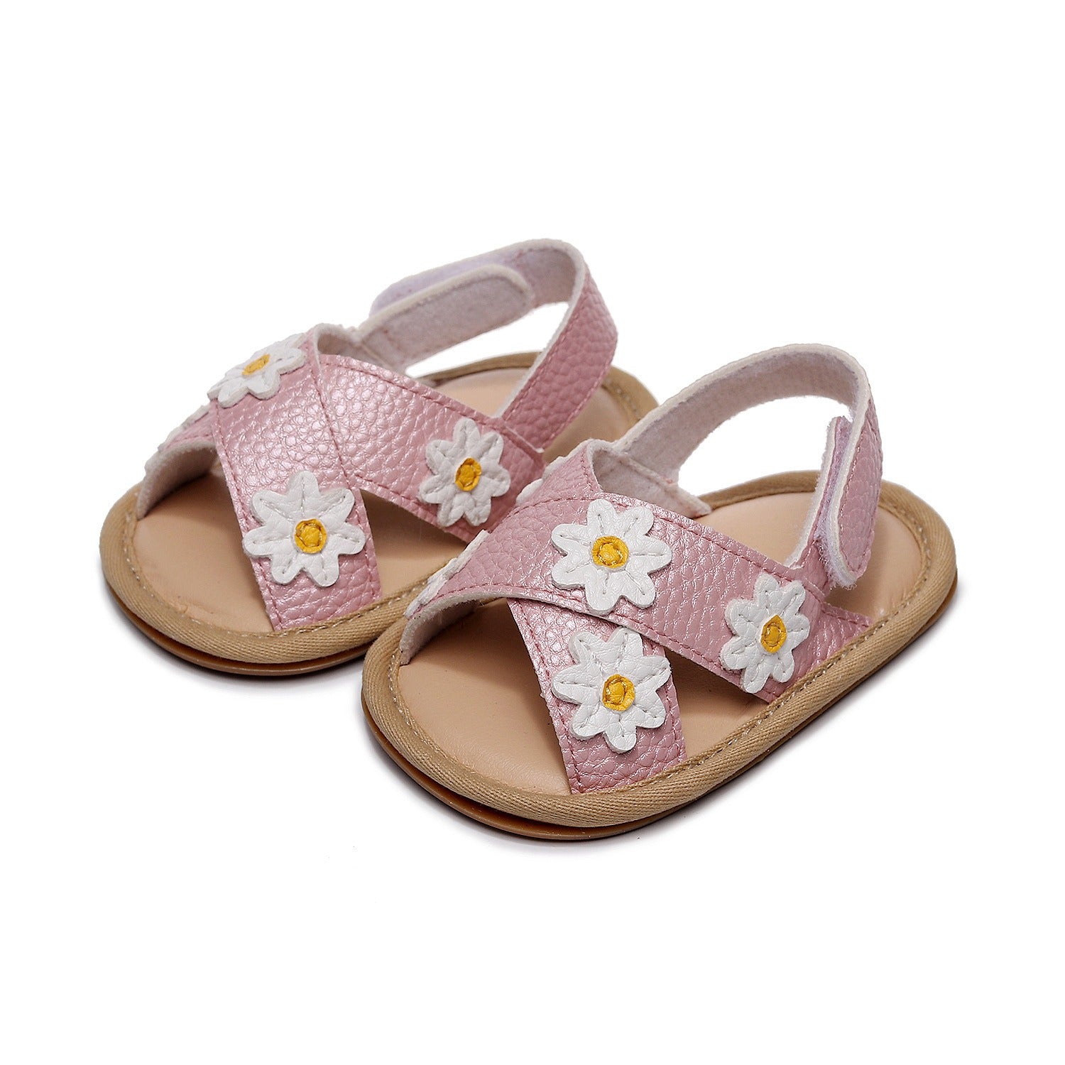 Cross Strap Flower Sandals