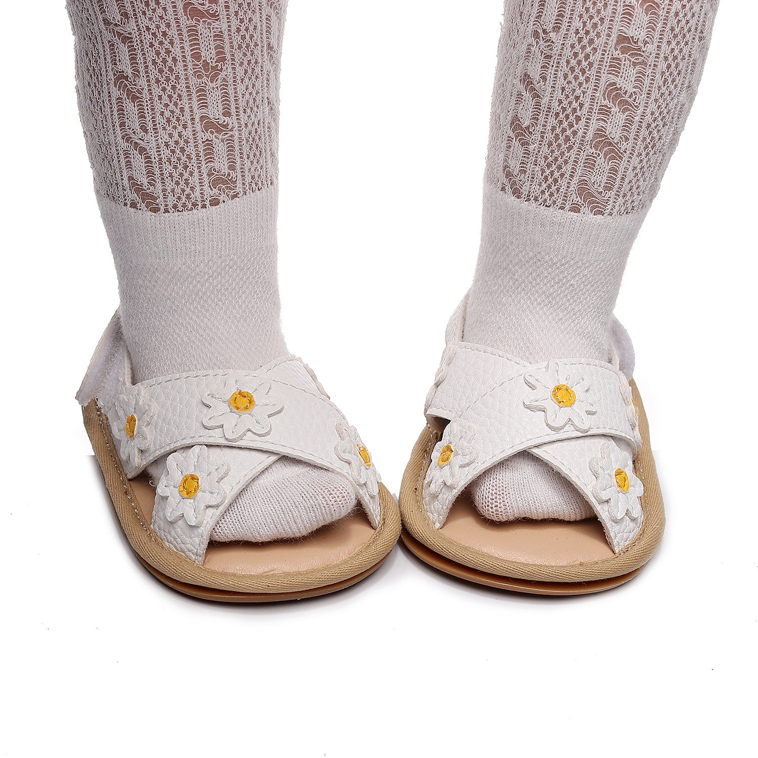 Cross Strap Flower Sandals