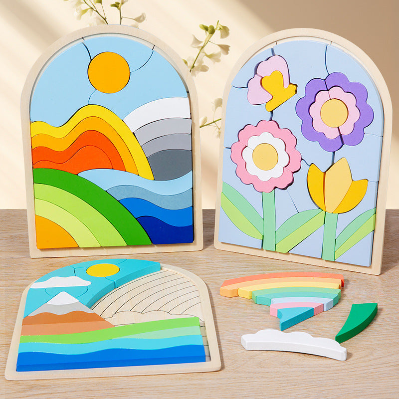 Wooden Cartoon 3D Animal Puzzle