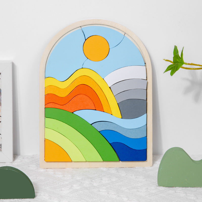 Wooden Cartoon 3D Animal Puzzle