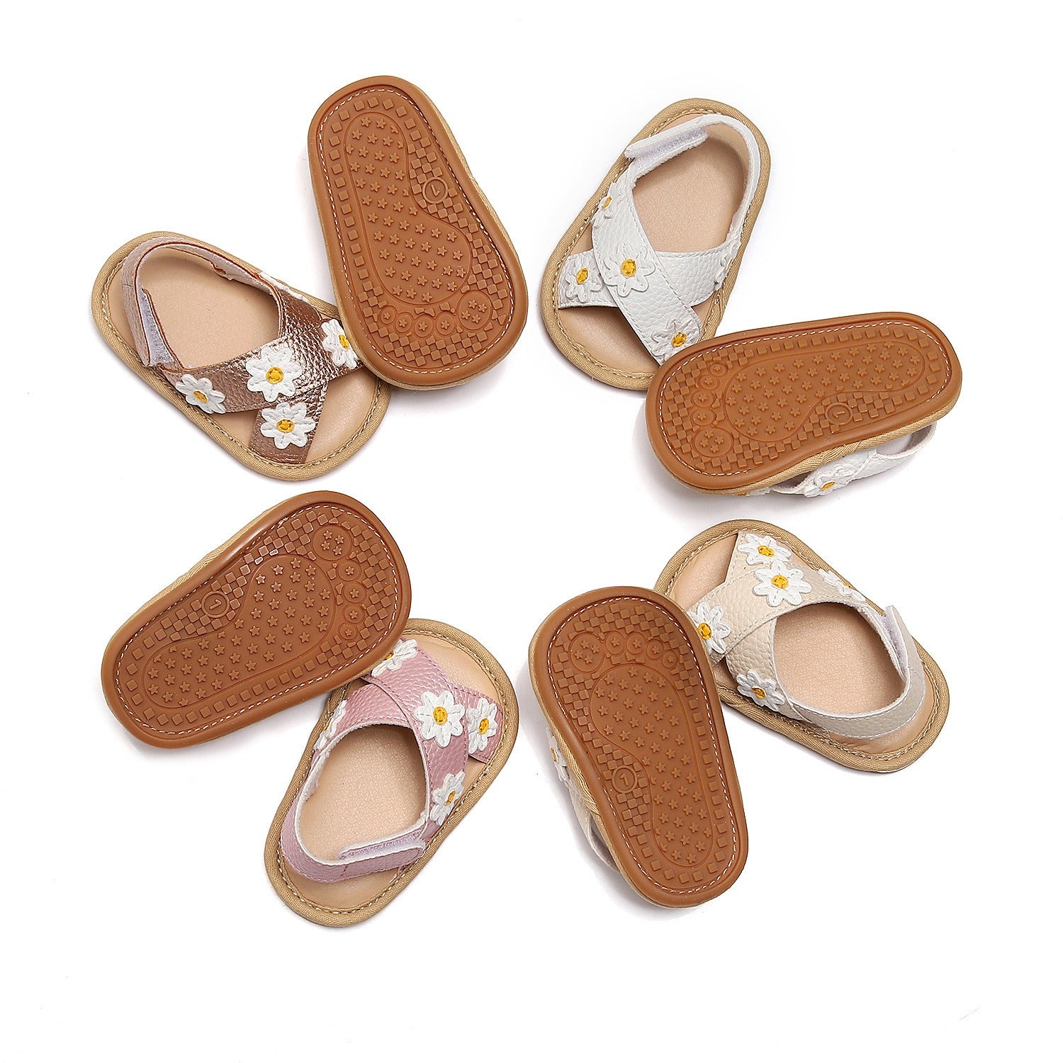Cross Strap Flower Sandals