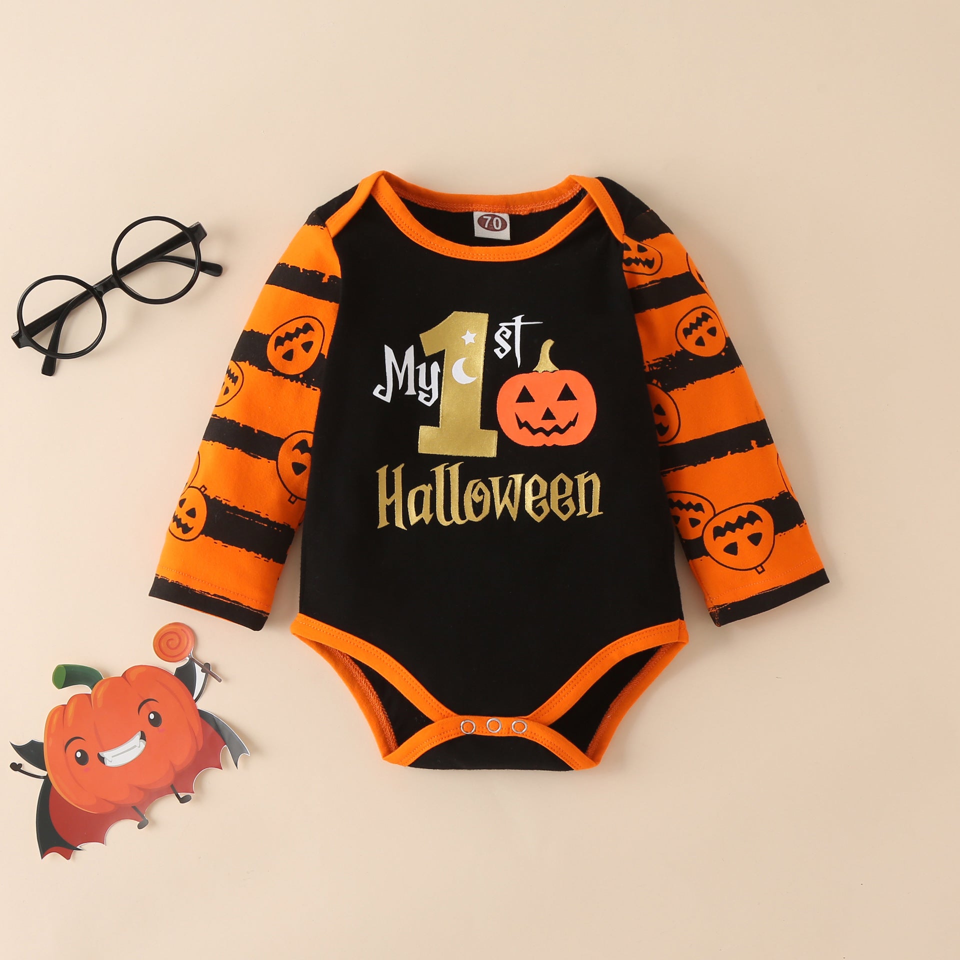 Halloween Baby Romper Three-Piece Set