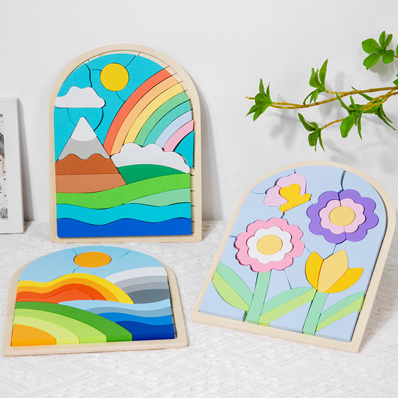 Wooden Cartoon 3D Animal Puzzle