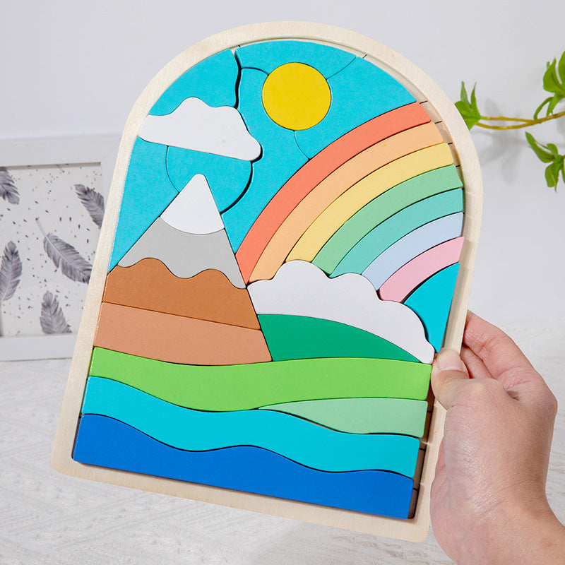 Wooden Cartoon 3D Animal Puzzle