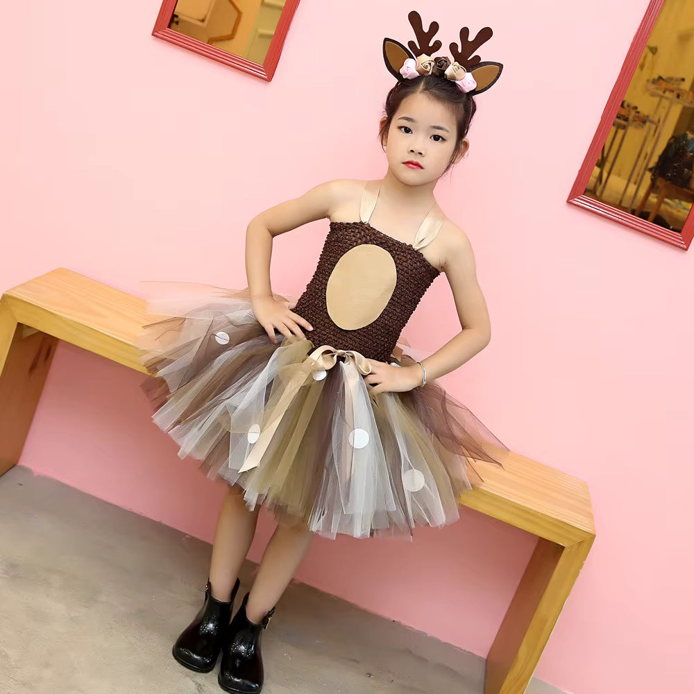 Deer Tutu Dress with Headband