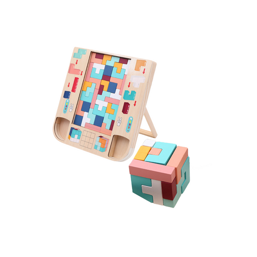 3-in-1 Wooden Puzzle Game
