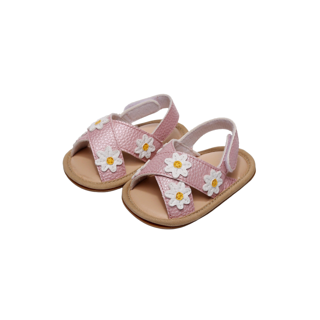 Cross Strap Flower Sandals