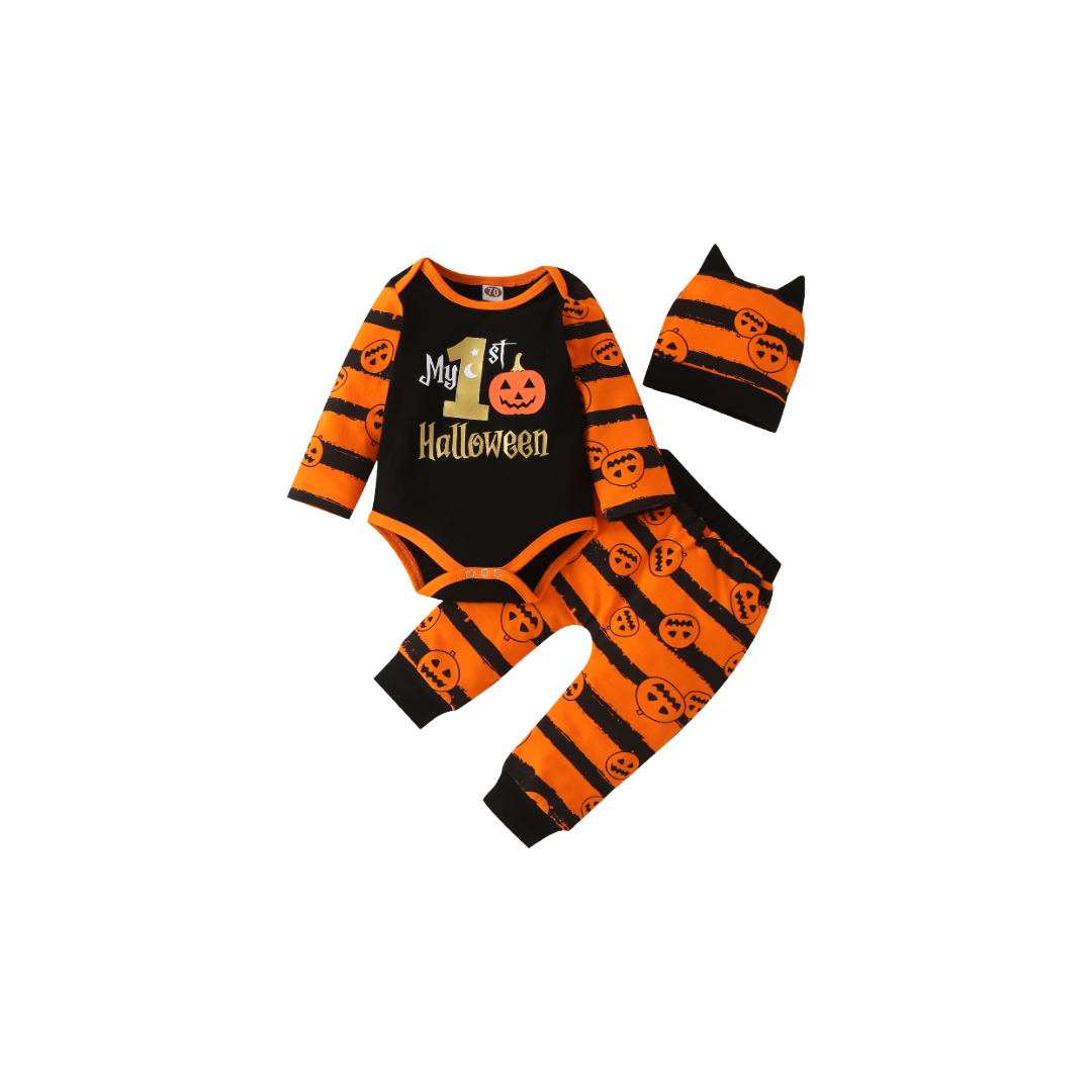 Halloween Baby Romper Three-Piece Set