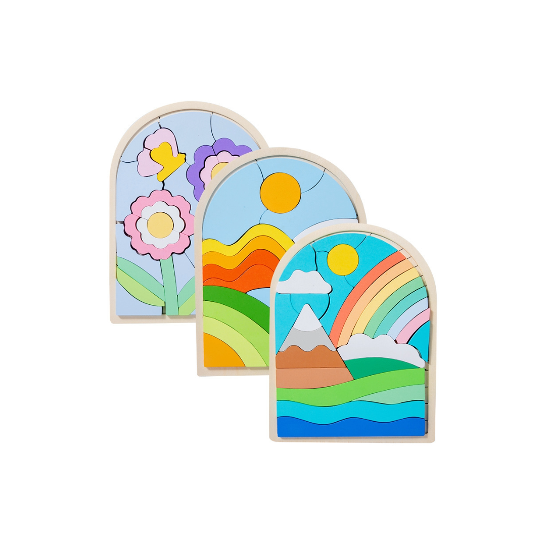 Wooden Cartoon 3D Animal Puzzle